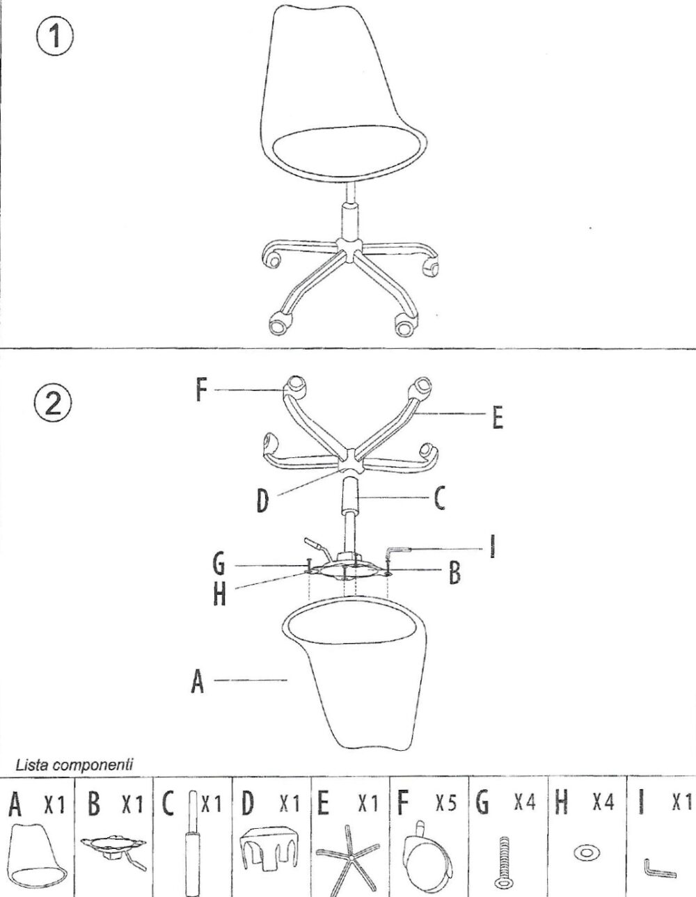 BERG-OF καρέκλα γραφείου pp ΛΕΥΚΗ / 51x55xH78-88 - Image 2