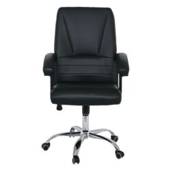 BF6350 Πολυθρόνα Διευθυντή Μέταλλο Χρώμιο, PU Μαύρο - Image 3