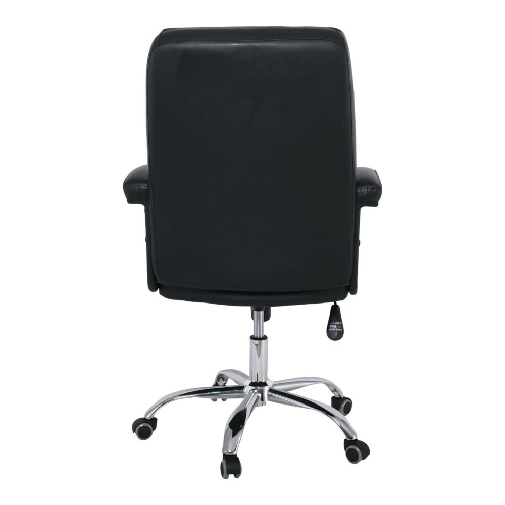 BF6350 Πολυθρόνα Διευθυντή Μέταλλο Χρώμιο, PU Μαύρο - Image 5