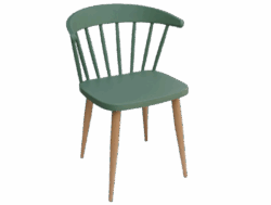 NTALTON-C καρέκλα πόδι μέταλλο ΦΥΣΙΚΟ κάθισμα polypropylene ΠΡΑΣΙΝΟ ΑΝΟΙΚΤΟ / 49x52xH75