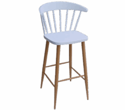 NTALTON-S σκαμπό ψηλό μεταλλικό ΞΥΛΟ polypropylene ΛΕΥΚΟ / 48x52xH75/108