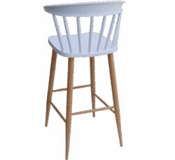 NTALTON-S σκαμπό ψηλό μεταλλικό ΞΥΛΟ polypropylene ΛΕΥΚΟ / 48x52xH75/108 - Image 2