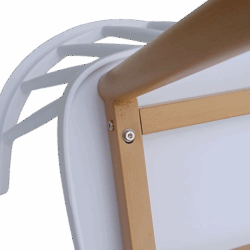 NTALTON-S σκαμπό ψηλό μεταλλικό ΞΥΛΟ polypropylene ΛΕΥΚΟ / 48x52xH75/108 - Image 3