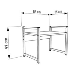 ΡΑΦΙ ΠΑΓΚΟΥ ΚΟΥΖΙΝΑΣ BECKO HM18219.01 ΜΕΛΑΜΙΝΗ ΣΕ ΛΕΥΚΟ-ΜΑΥΡΟ ΜΕΤΑΛΛΟ 53x35x41Υεκ. - Image 2