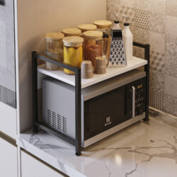 ΡΑΦΙ ΠΑΓΚΟΥ ΚΟΥΖΙΝΑΣ BECKO HM18219.01 ΜΕΛΑΜΙΝΗ ΣΕ ΛΕΥΚΟ-ΜΑΥΡΟ ΜΕΤΑΛΛΟ 53x35x41Υεκ. - Image 5