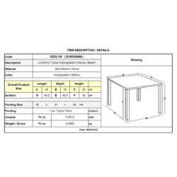 LUGANO Τραπεζάκι Βοηθητικό Ξαπλώστρας Οξιά, Βαφή Εμποτισμού Μελί - Image 3