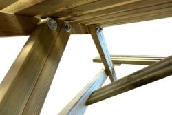 ΤΕ-800 τραπέζι ΠΙΚ ΝΙΚ με πάγκους ξύλινο ΕΜΠΟΤΙΣΜΟΥ ΦΥΣΙΚΟ, 150x150xH75 - Image 5