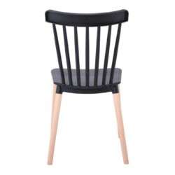 LINA Καρέκλα Τραπεζαρίας - Κουζίνας, PP Μαύρο, Πόδια Οξιά Φυσικό - Image 4