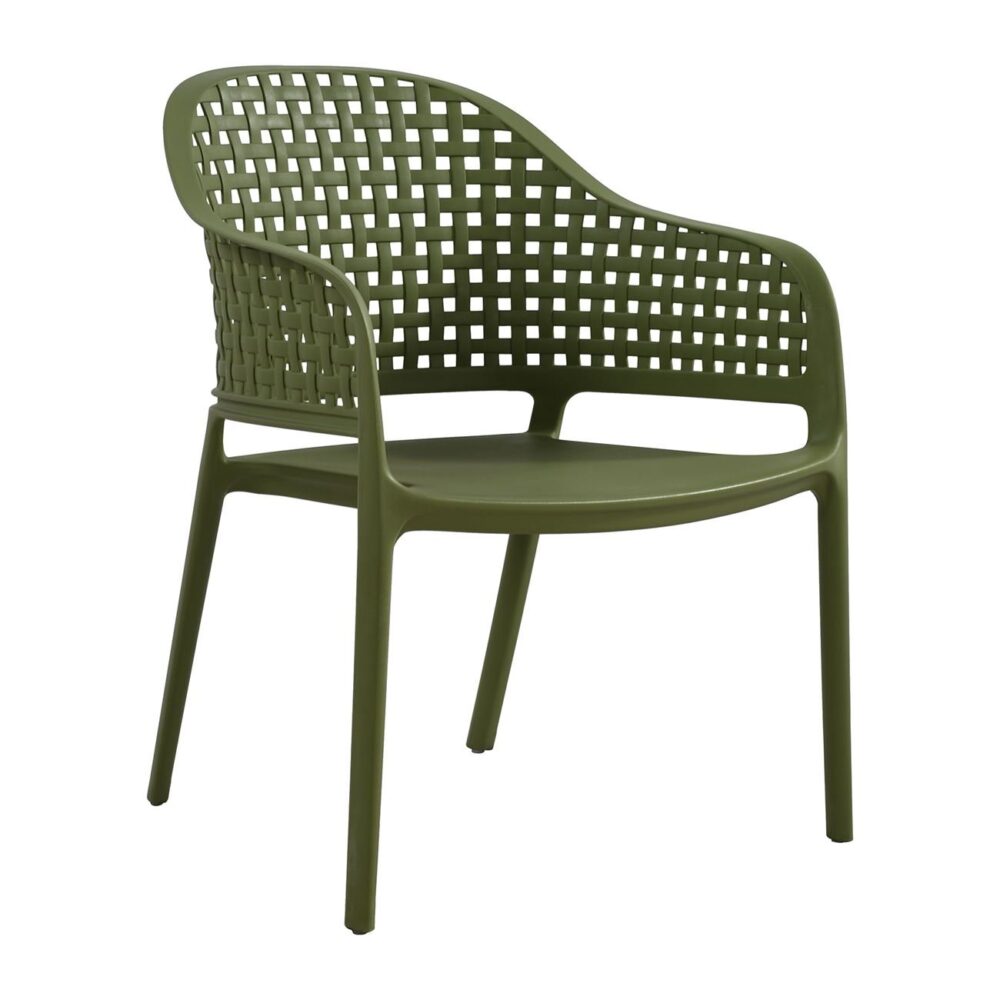 MALAGA Set Σαλόνι Κήπου PP-UV Πράσινο: Καναπές + 2 Πολυθρόνες + Τραπεζάκι - Image 3