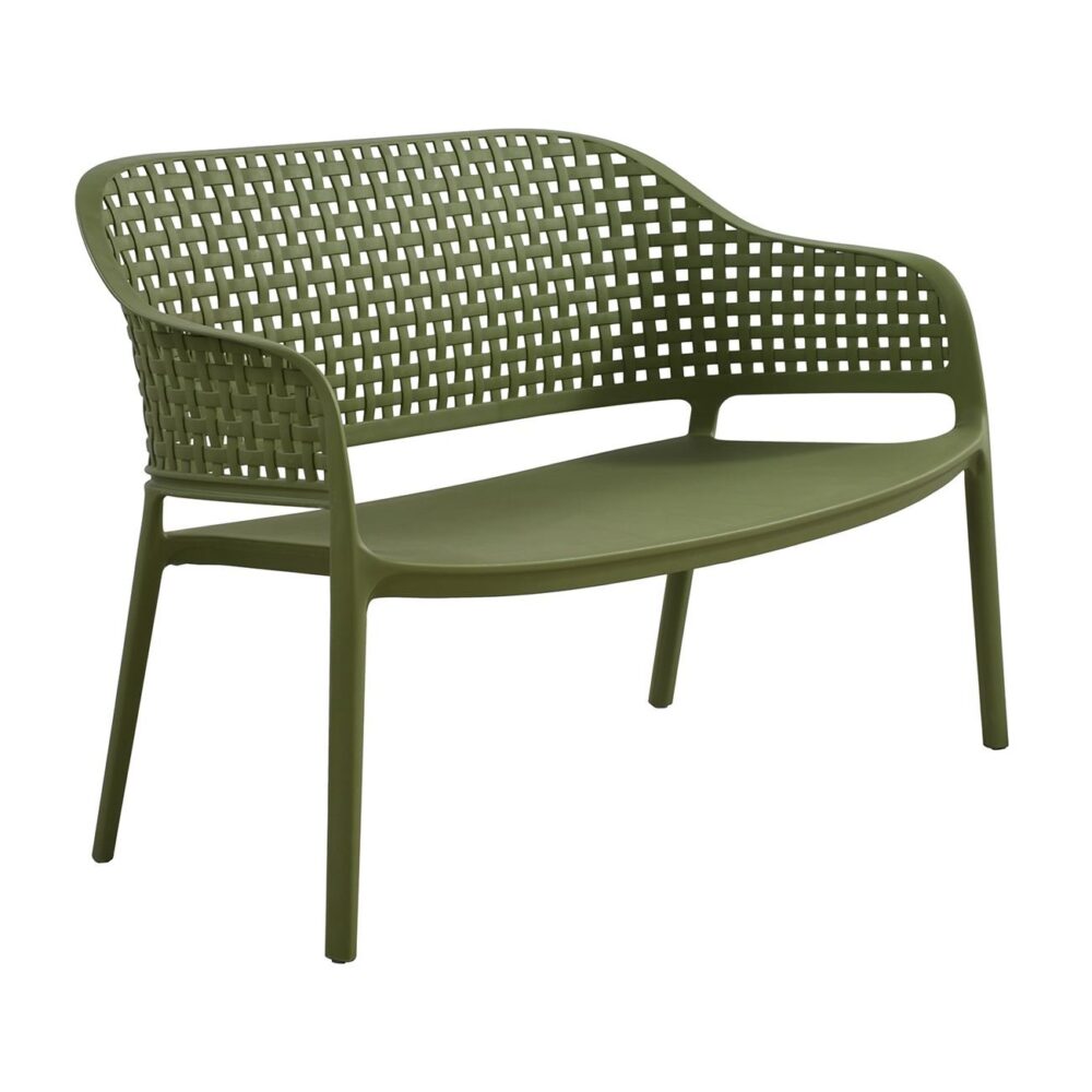 MALAGA Set Σαλόνι Κήπου PP-UV Πράσινο: Καναπές + 2 Πολυθρόνες + Τραπεζάκι - Image 4