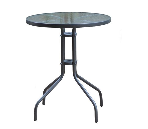 baleno-trapezi-metallo-vafi-gkri-gyali-tempered-enlarge BALENO Τραπέζι Κήπου - Βεράντας, Μέταλλο Βαφή Ανθρακί, Γυαλί Tempered - Image 1