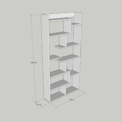 ΒΙΒΛΙΟΘΗΚΗ GRETEL ΛΕΥΚΗ 90x22x182 εκ. HM8865.01 - Image 3