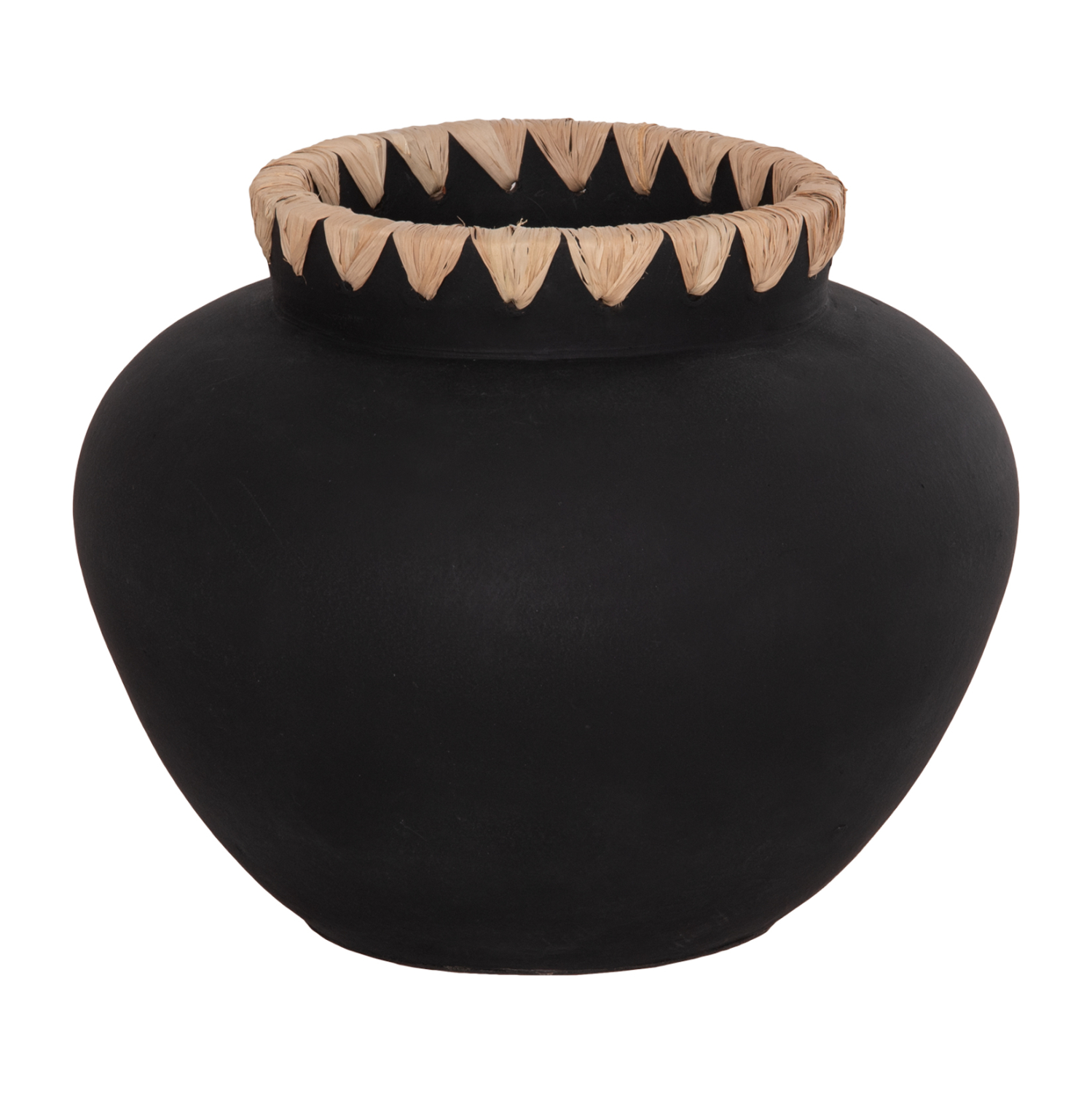 diakosmitiko-bazo-fb94370-terakota-mayrh ΔΙΑΚΟΣΜΗΤΙΚΟ ΒΑΖΟ RENTON(L) HM4370 ΤΕΡΑΚΟΤΑ ΜΑΥΡH-ΠΛΕΞΗ ΨΑΘΑΣ ΣΤΟ ΣΤΟΜΙΟ Φ32x26,5Υεκ. - Image 1