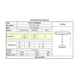 BITT Βοηθητικό Τραπεζάκι Σαλονιού - Καθιστικού Χρώμιο - Γυαλί Clear - Image 3