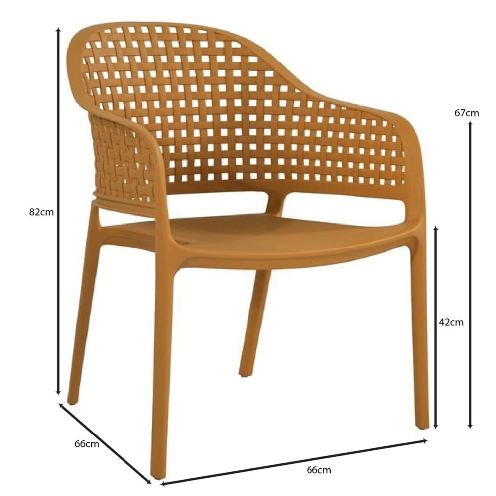 MALAGA Set Σαλόνι Κήπου PP-UV Κροκί: Καναπές + 2 Πολυθρόνες + Τραπεζάκι - Image 7
