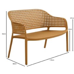 MALAGA Set Σαλόνι Κήπου PP-UV Κροκί: Καναπές + 2 Πολυθρόνες + Τραπεζάκι - Image 8