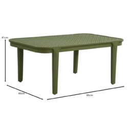 MALAGA Set Σαλόνι Κήπου PP-UV Πράσινο: Καναπές + 2 Πολυθρόνες + Τραπεζάκι - Image 9