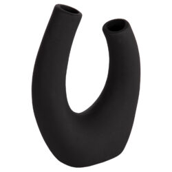 ΕΠΙΤΡΑΠΕΖΙΟ ΚΕΡΑΜΙΚΟ ΔΙΑΚΟΣΜΗΤΙΚΟ ELLIPTO HM4643.02 ΜΑΥΡΟ ΜΑΤ 15x7x21,5Υεκ