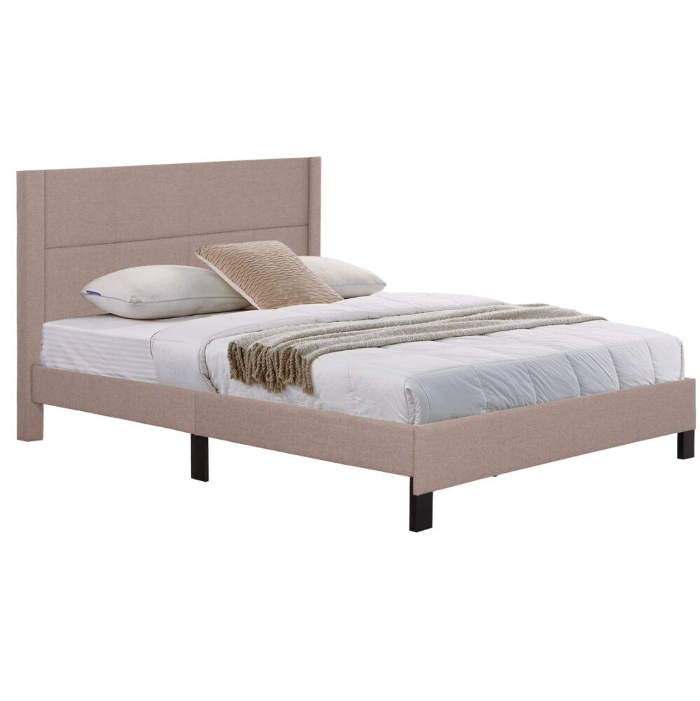 krebati-fb966615-mpez-yfasma-gia-stroma- ΚΡΕΒΑΤΙ TRILLOP HM666.15 ΜΠΕΖ ΥΦΑΣΜΑ ΓΙΑ ΣΤΡΩΜΑ 160X200εκ. - Image 1