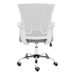 BF2120-S Πολυθρόνα Γραφείου Άσπρο - Μέταλλο Βάση Χρώμιο Mesh Γκρι - Image 5