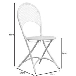 RONDO Καρέκλα Πτυσσόμενη, Μέταλλο Mesh Βαφή Άσπρο - Image 3