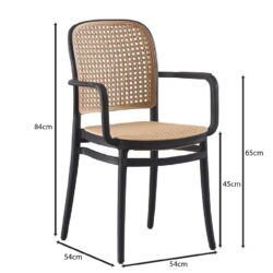 FLORENCE Πολυθρόνα PP Μαύρο, PP Rattan Μπεζ, Στοιβαζόμενη - Image 4