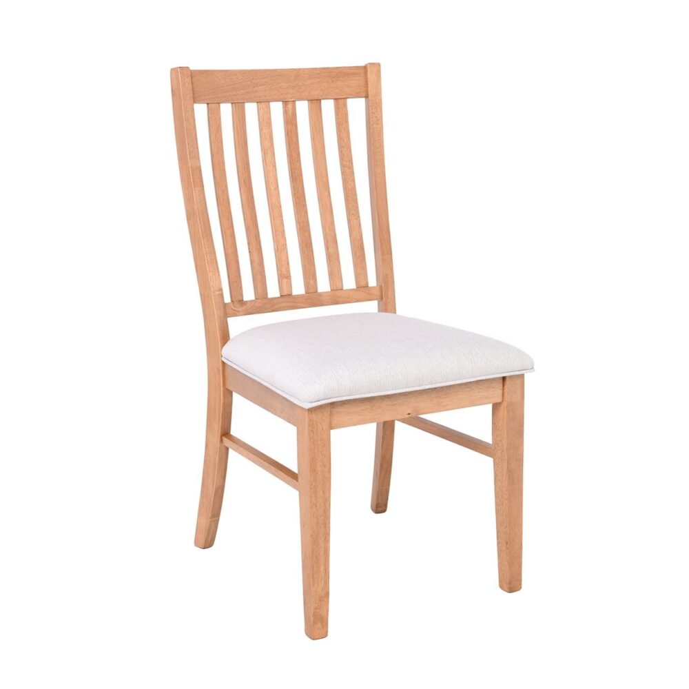 COMET Set Τραπεζαρία Ξύλινη: Τραπέζι+6 Καρέκλες, Φυσικό με Mdf Άσπρο Μάρμαρο,Ύφασμα Άσπρο - Image 3