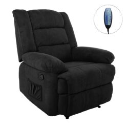JULIA Massage Πολυθρόνα Relax Σαλονιού - Καθιστικού, Ύφασμα Μαύρο - Image 2