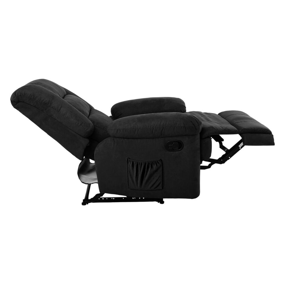 JULIA Massage Πολυθρόνα Relax Σαλονιού - Καθιστικού, Ύφασμα Μαύρο - Image 5