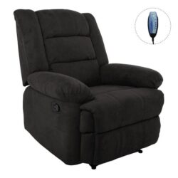 JULIA Massage Πολυθρόνα Relax Σαλονιού - Καθιστικού, Ύφασμα Μαύρο