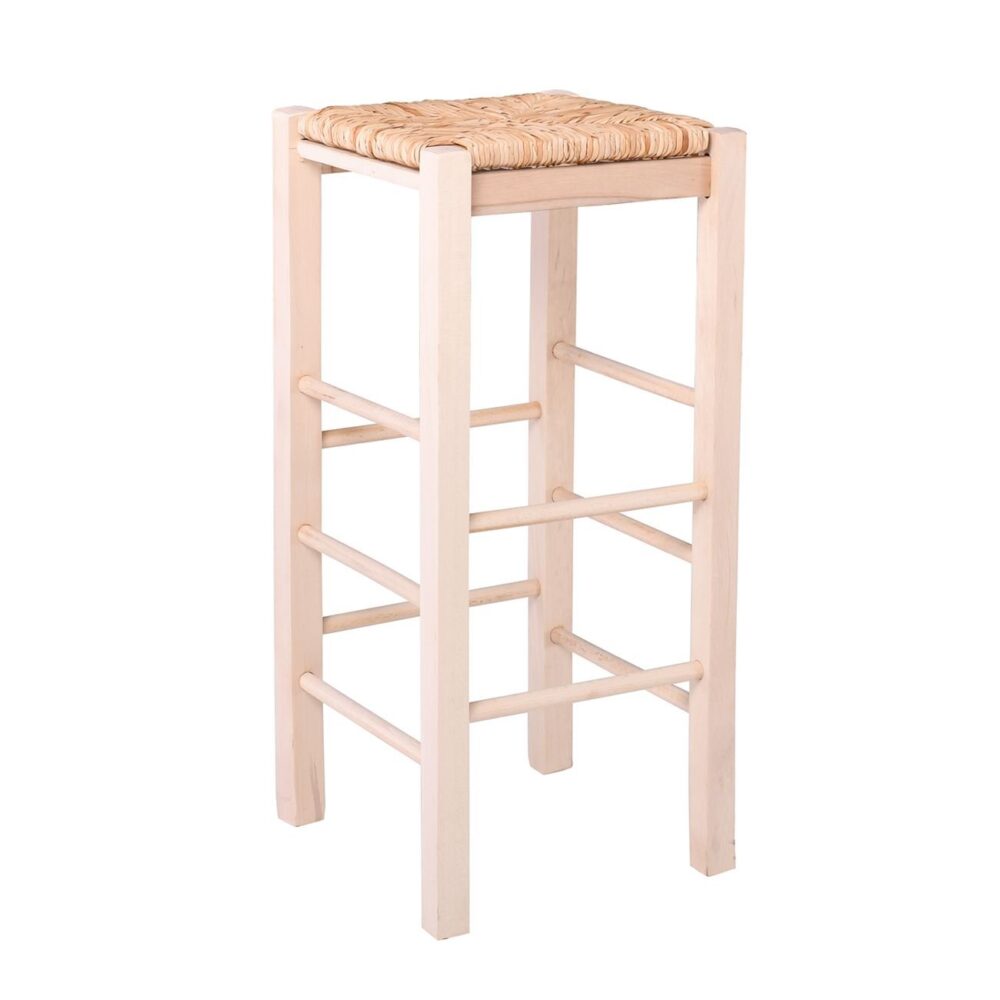 ΤΑΒΕΡΝΑΣ Σκαμπό BAR, Οξιά Εμποτισμός Φυσικό, Κάθισμα Ψάθα - Image 2