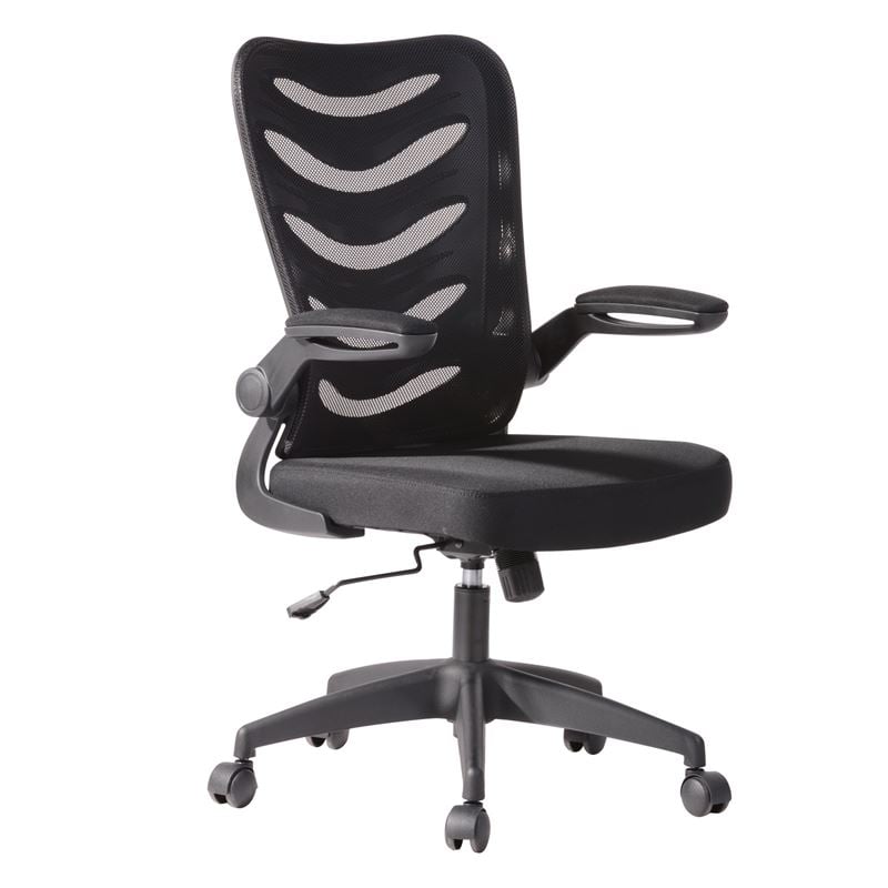 bf2945-polythrona-grafeiou-mesh-yfasma-mavro-enlarge BF2945 Πολυθρόνα Γραφείου Mesh Μαύρο - Ύφασμα Μαύρο - Image 1