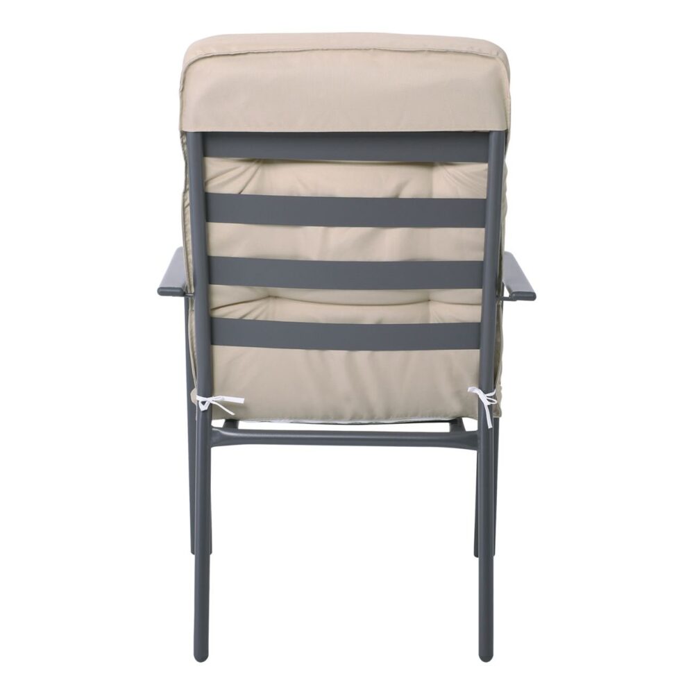 ASTOR Πολυθρόνα Κήπου - Βεράντας, Μέταλλο Βαφή Ανθρακί, Μαξιλάρι Μπεζ - Image 4