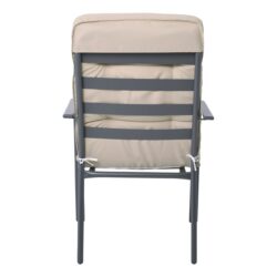 ASTOR Πολυθρόνα Κήπου - Βεράντας, Μέταλλο Βαφή Ανθρακί, Μαξιλάρι Μπεζ - Image 4