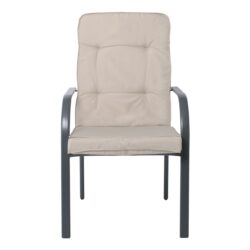 ASTOR Πολυθρόνα Κήπου - Βεράντας, Μέταλλο Βαφή Ανθρακί, Μαξιλάρι Μπεζ - Image 5