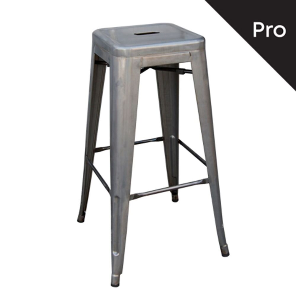 RELIX Σκαμπό Bar-Pro H.67cm, Στοιβαζόμενο, Μέταλλο Βαφή Metal με Διακοσμητική Σκουριά - Image 2