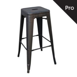 RELIX Σκαμπό Bar-Pro H.67cm, Στοιβαζόμενο, Μέταλλο Βαφή Antique Black - Image 2