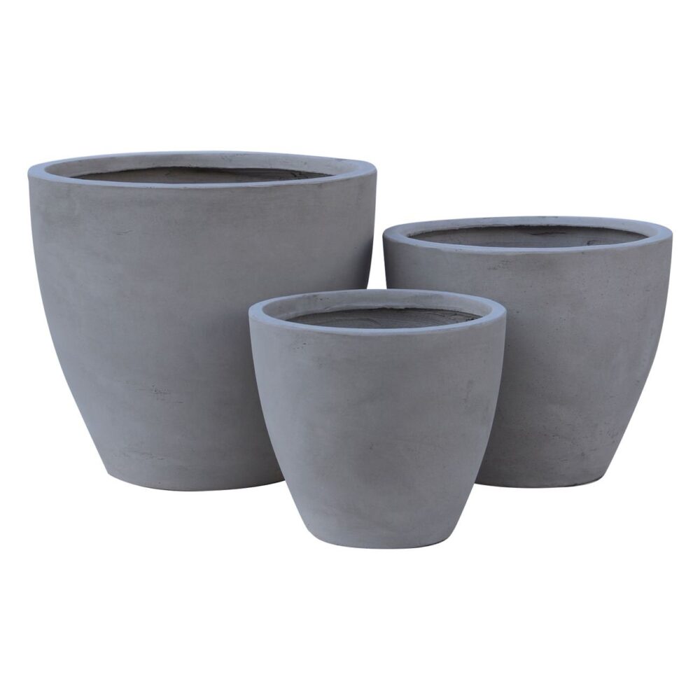 FLOWER POT-3  Set 3 τεμαχίων Cement Grey - Image 2