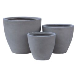 FLOWER POT-3  Set 3 τεμαχίων Cement Grey - Image 2