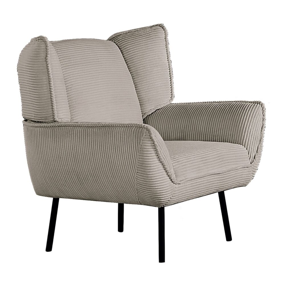 EMERALD Πολυθρόνα Σαλονιού - Καθιστικού, Ύφασμα Κοτλέ Μπεζ - Image 2