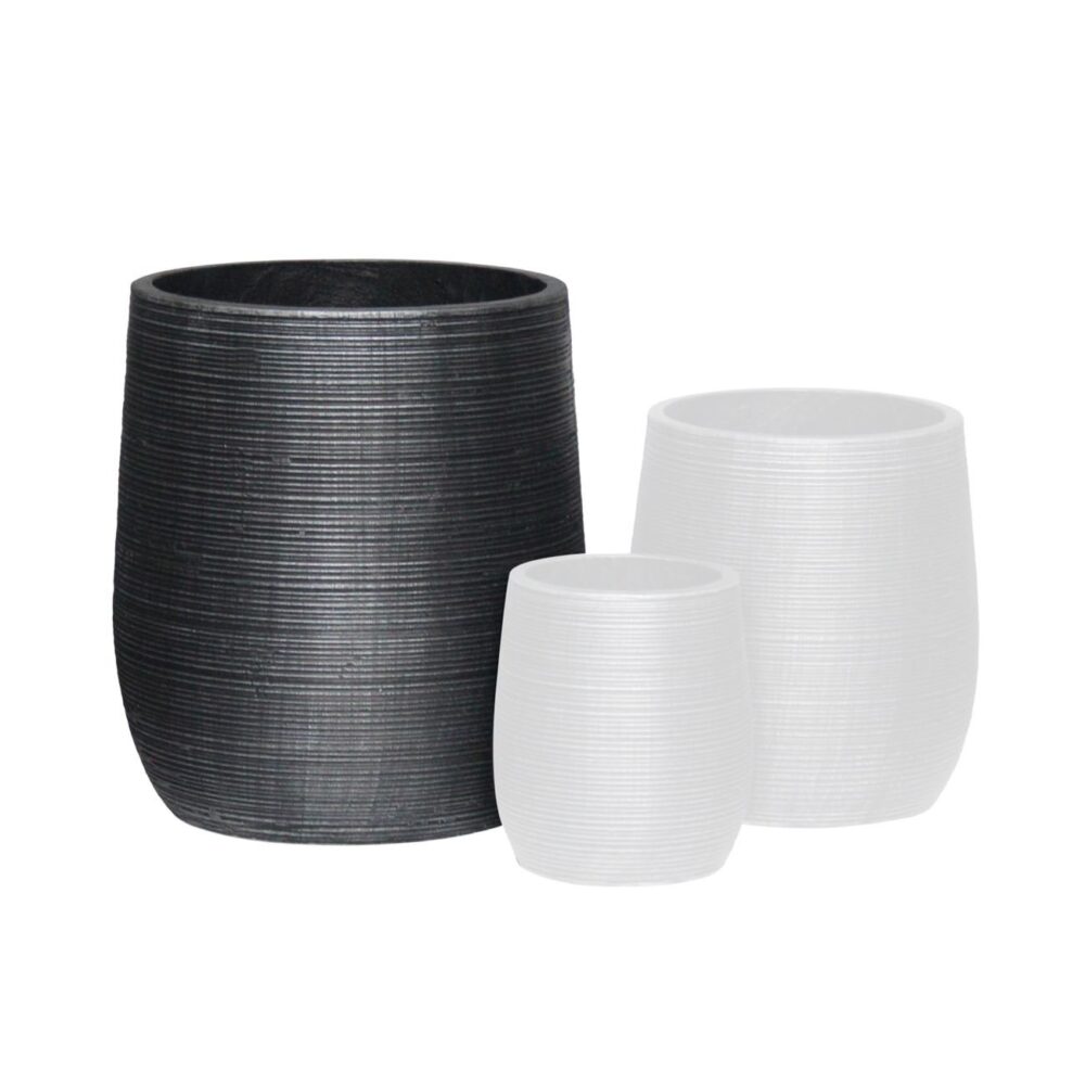 FLOWER POT-16 Φ45x50cm, Cement Απόχρωση Anthracite - Image 2
