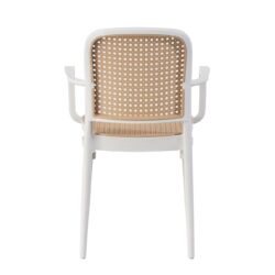 FLORENCE Πολυθρόνα PP Άσπρο, PP Rattan Μπεζ, Στοιβαζόμενη - Image 4