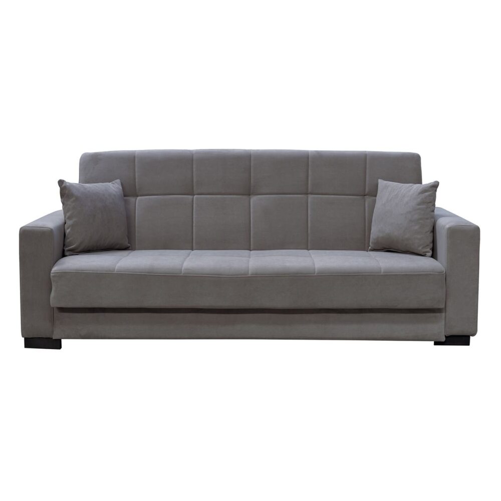 CARSON Καναπές – Κρεβάτι με Αποθηκευτικό Χώρο, 3Θέσιος Ύφασμα Γκρι - Image 3