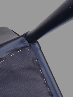 YL-9009B πολυθρόνα εσωτερικού χώρου μεταλλική με τεχνόδερμα ΜΑΥΡΟ / 54x54xH88 - Image 4