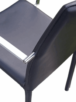 YL-9009B πολυθρόνα εσωτερικού χώρου μεταλλική με τεχνόδερμα ΜΑΥΡΟ / 54x54xH88 - Image 3