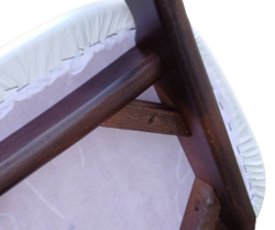 LUNA-3-ST σκαμπό ψηλό με πλάτη ξύλo ΚΑΡΥΔΙ κάθισμα δερματίνη ΛΕΥΚΗ / 44x48xH112 - Image 4