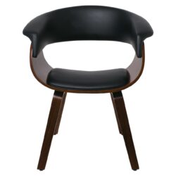 HERMAN Πολυθρόνα Καρυδί - Pu Μαύρο - Image 3