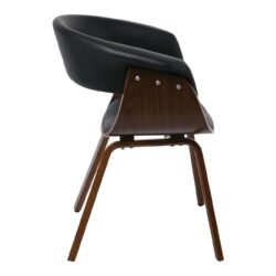 HERMAN Πολυθρόνα Καρυδί - Pu Μαύρο - Image 4