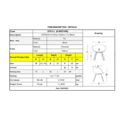 HERMAN Πολυθρόνα Καρυδί - Pu Μαύρο - Image 6