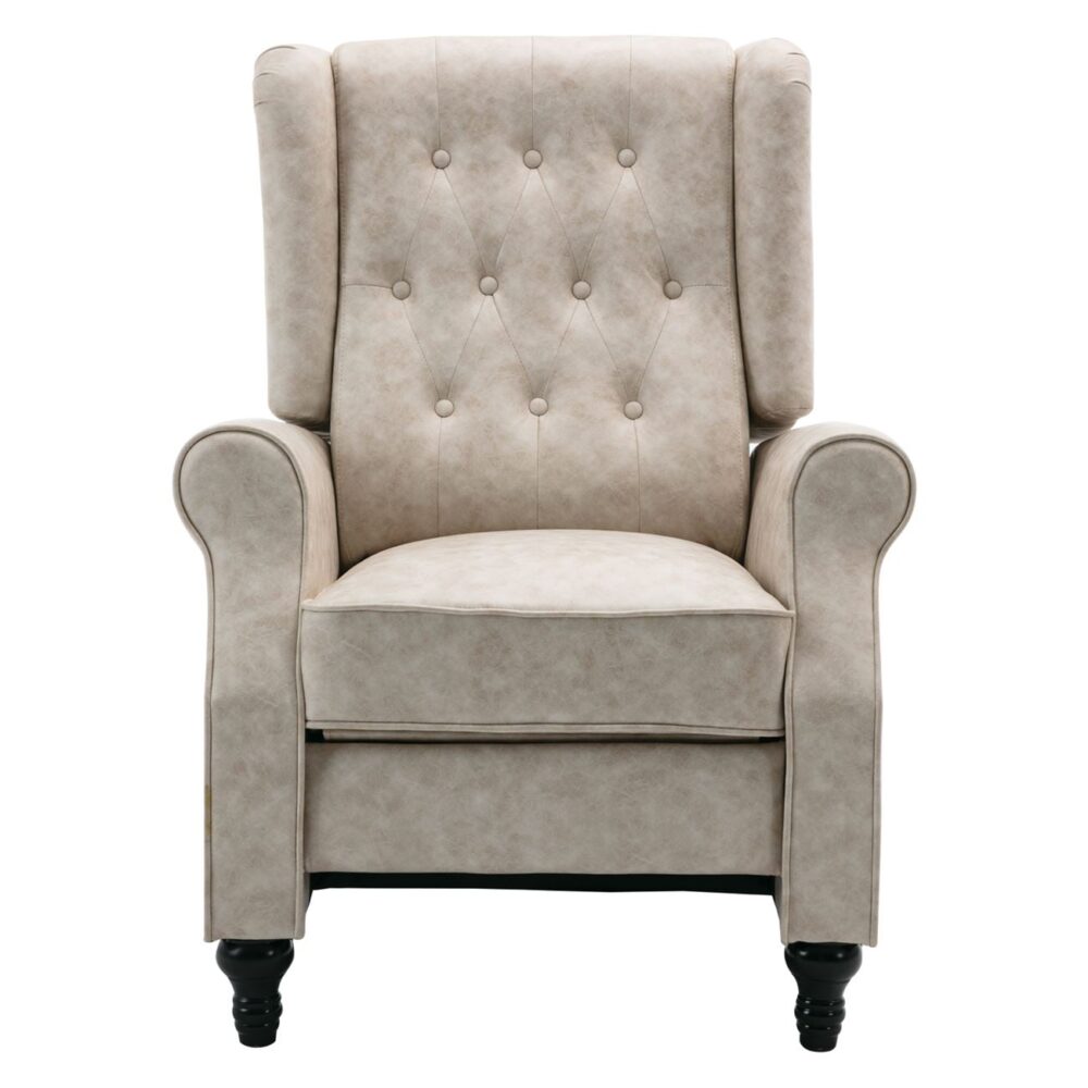 CHESTER Relax Πολυθρόνα Μπερζέρα Σαλονιού, Καθιστικού Ύφασμα Απόχρωση Antique Εκρού - Image 4